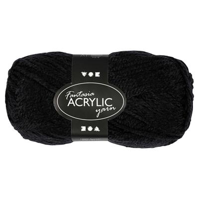 Creativ Company Acrylgaren, zwart, 50gr, 80m