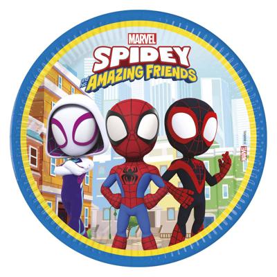 Globos Papieren bordjes fsc spidey, 8st.