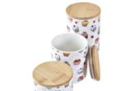 Set van 3 Potjes DKD Home Decor Natuurlijk Wit Multicolour Bamboe Keramiek 10 x 10 x 17 cm Cupcake - thumbnail