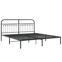 Bedframe met hoofdbord metaal zwart 183x213 cm - thumbnail