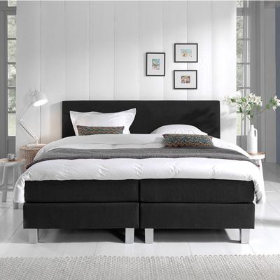 Dreamhouse - Falco Comfort Boxspring - Lederlook Zwart - 80 x 220 / met montage