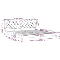 Bedframe zonder matras stof crèmekleurig 200x200 cm - thumbnail