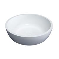 Waskom Opbouw Astoria Rond 42x42x15cm Solid Surface Glans Wit met Waste - thumbnail