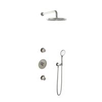 Hotbath Buddy - Inbouw Regendoucheset - 2 Stopkranen - Thermostatisch - Wandarm 35 cm - Hoofddouche 300 mm - Ronde Handdouche 3 Standen - Waterbesparend - V02 - thumbnail