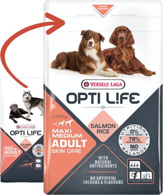 Opti Life Adult Medium/Maxi Skincare hondenvoer 12,5 kg
