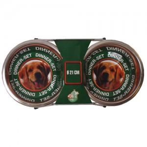 Dinner-set inclusief 2 RVS bakken 21 cm Eet-en-drinkbakken-hond Gebr. de Boon - Gebr de boon Dinner-set inclusief 2 RVS bakken 21 cm Eet-en-drinkbakken-hond Gebr. de Boon - Gebr de boon