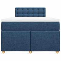 Boxspring met matras stof blauw 120x190 cm - thumbnail