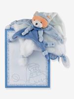 Vierkante knuffel 27 cm petit chou beer - DOUDOU ET COMPAGNIE blauw - thumbnail