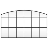 VidaXL Wandspiegel boog 100x60 cm ijzer zwart - thumbnail