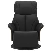 Fauteuil verstelbaar met voetensteun kunstleer zwart - thumbnail