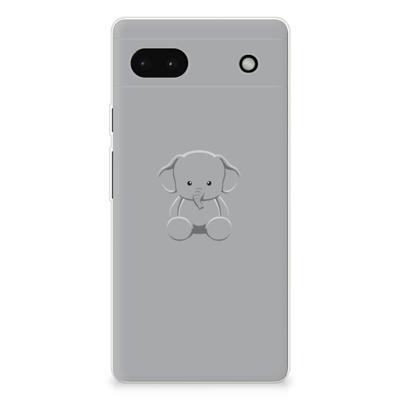 Google Pixel 6A Telefoonhoesje met Naam Grijs Baby Olifant Google Pixel 6A Telefoonhoesje met Naam Grijs Baby Olifant