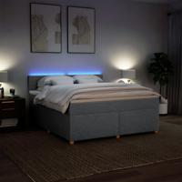 Boxspring met matras stof lichtgrijs 180x200 cm - thumbnail