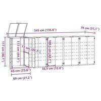Containerberging 5 containers 345x79x117 cm staal antraciet - thumbnail
