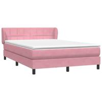 Boxspring met matras fluweel roze 140x210 cm - thumbnail