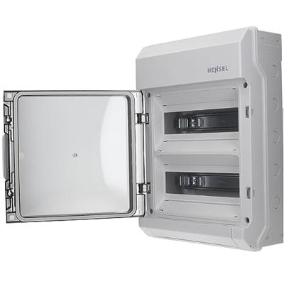 Hensel 6100002 KV 9224 Kleine verdeelkast Opbouw (op muur) Aantal groepen: 24 Aantal rijen: 2 Inhoud: 1 stuk(s)
