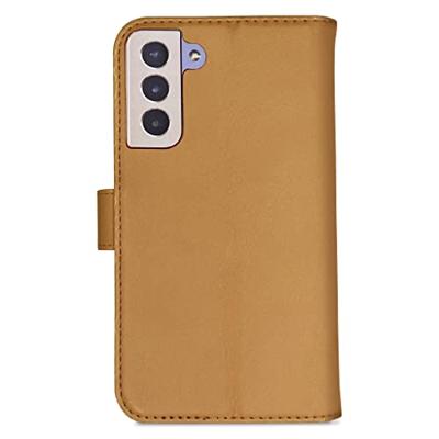 Høyde - Vegan lederen bookcase hoes - 100% Biologisch Afbreekbaar - Samsung Galaxy S21 - Cognac