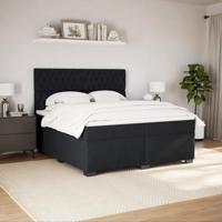 Boxspring met matras fluweel zwart 200x200 cm - thumbnail