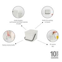 Brabantia Sort & Go afvalemmer 6 liter light grey - thumbnail