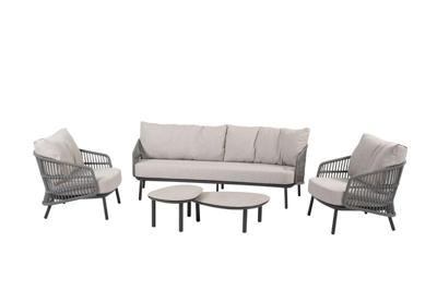 Alicante loungeset met Monroe coffeetafels antraciet 65 x 32 cm & 80 x 27 cm Taste - Taste