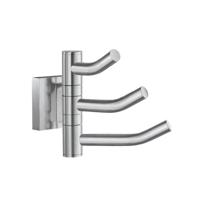 Hakenset Smedbo House 3 Haken Draaibaar Mat Chroom - thumbnail