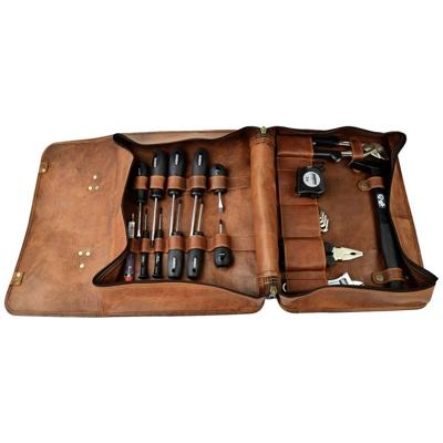 Brüder Mannesmann Gereedschapset in leren tas 24 dlg - 29048