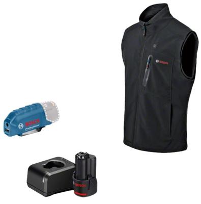 Bosch Blauw GHV 12 + 18V XA | Verwarmde bodywarmer | Maat M | Incl. accu & lader - 06188000G5 Bosch Blauw GHV 12 + 18V XA | Verwarmde bodywarmer | Maat M | Incl. accu & lader - 06188000G5