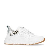 Manfield leren dad sneakers wit/panterprint - thumbnail