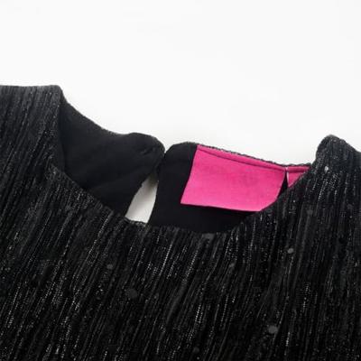 Kinderjurk met lange mouwen paillettenontwerp 116 zwart