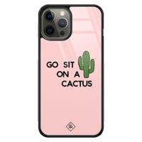 iPhone 12 Pro Max glazen hardcase - Go sit on a cactus - thumbnail
