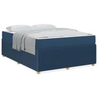 Bedframe met matras met matras Blauw 160 x 200 cm Stof - thumbnail