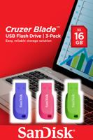 Cruzer Blade - USB-flashstation - 16 GB - USB 2.0 - blauw, groen, roze (pak van 3) - thumbnail