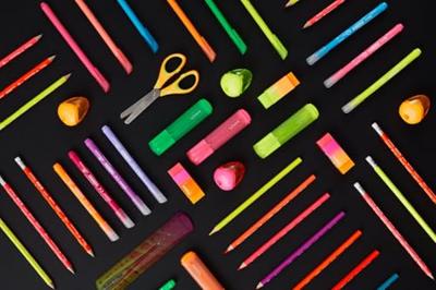 Markeerstift maped glitter 4 fluoriserende kleuren