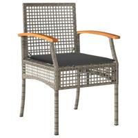 9-delige Tuinset met kussens poly rattan grijs - thumbnail