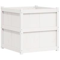 Plantenbak 70x70x70 cm massief grenenhout wit - thumbnail