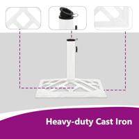 VidaXL Parasolvoet 44x44x31 cm gietijzer wit - thumbnail