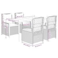 5-delige Tuinset met kussens poly rattan beige - thumbnail