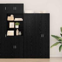 Hoge kast 2 pcs Zwart Eiken 45 x 42,5 x 185 cm - thumbnail