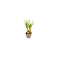 Kunstbloem in pot Muscari wit H28cm - thumbnail