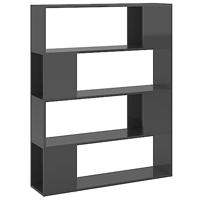 Boekenkast/kamerscherm 100x24x124 cm hoogglans grijs - thumbnail
