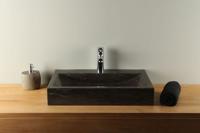 Waskom Natuursteen Hardsteen Rechthoek 60x40 cm Met Kraangat | BE-001mk - thumbnail