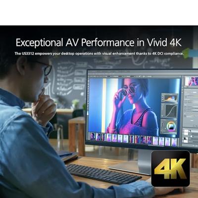 ATEN US3312 2-Port USB-C 4K DisplayPort KVM-switch 4096 x 2160 Pixel