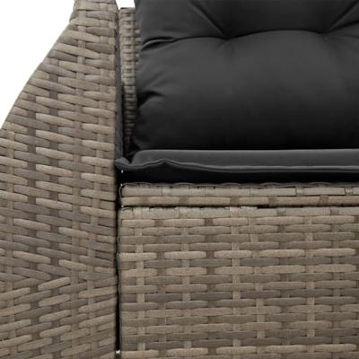 Tuinbank 2-zits met kussens poly rattan grijs Tuinbank 2-zits met kussens poly rattan grijs