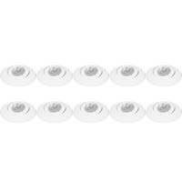 Spot Armatuur 10 Pack - Pragmi Nivas Pro - GU10 Inbouwspot - Rond - Wit - Aluminium - Trimless - Kantelbaar - Ø150mm - thumbnail
