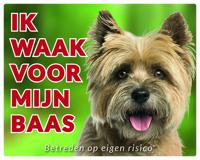 Cairn Terrier Waakbord - Ik waak voor mijn baas Blond - thumbnail