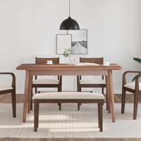 Bank 90 cm massief hout rubber bruin - thumbnail