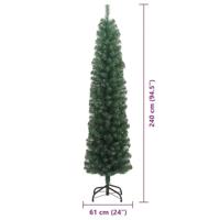 VidaXL Kunstkerstboom groen 240 cm pvc en staal en kunststof - thumbnail