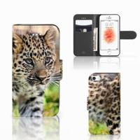 Apple iPhone 5 | 5s | SE | Telefoonhoesje | Met pasjeshouder | Baby Luipaard - thumbnail