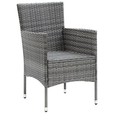 9-delige Tuinset met kussens poly rattan grijs - thumbnail