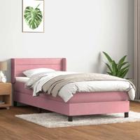Boxspring met matras fluweel roze 90x210 cm - thumbnail