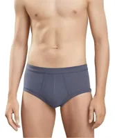 2-pak heren slips met gulp antraciet - Grijze katoenen heren onderbroeken met sluiting - thumbnail